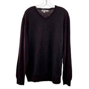 Calvin Klein Men's V-Neck Long Sleeve Sweater Dark Purple/Multi Size XL